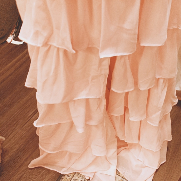Source Unknown Blush Ruffled Prom Gown - Picture 6 of 14